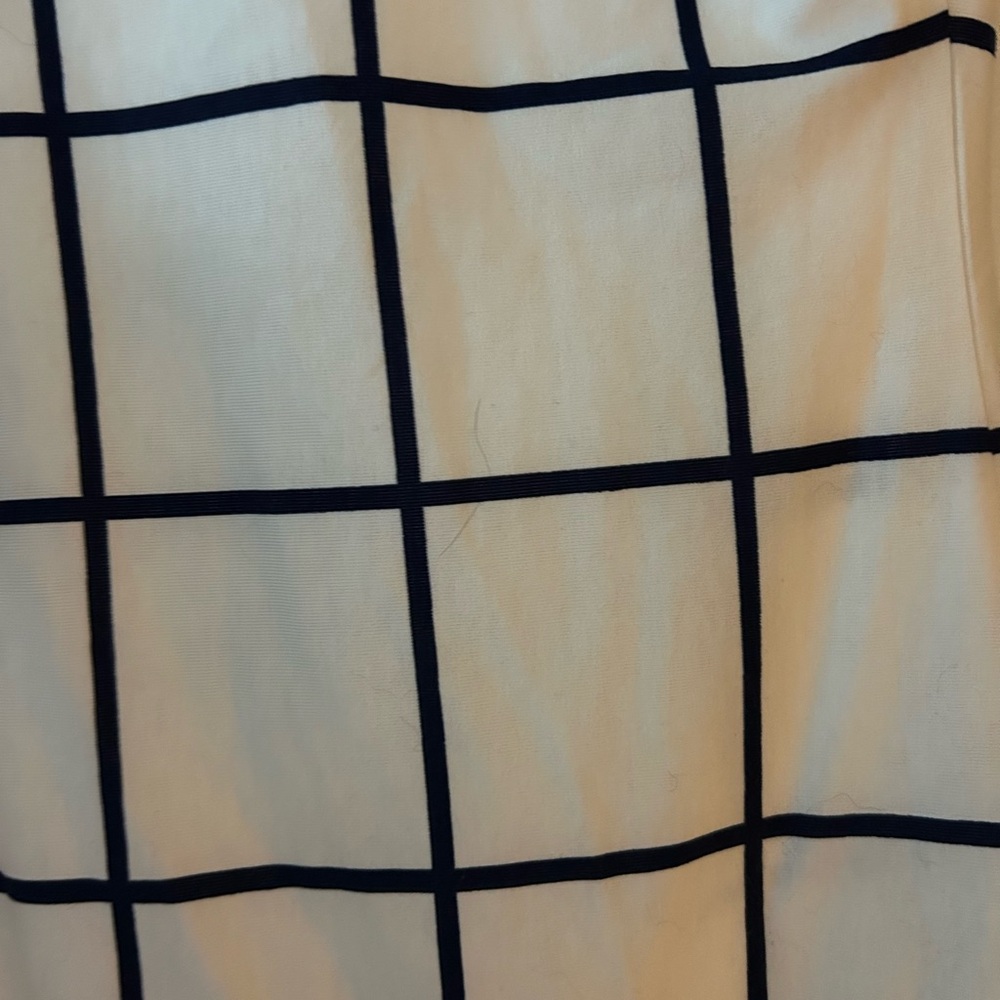 Charlies Navy and White Checkered Fabric